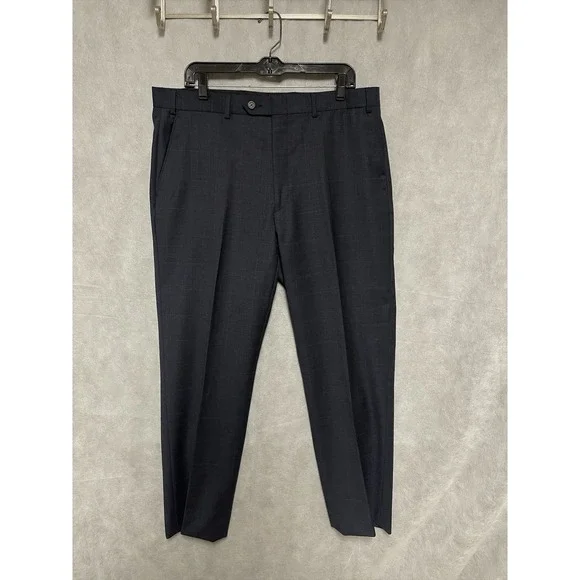 Ralph Lauren Suit Men 42R Blue Windowpane Plaid 2B Wool Academia W36X31L Luxury - Picture 9 of 16